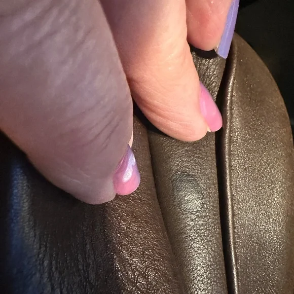 100% Leather Large M LONDON Vintage Backpack Maroon/Brown, Suede Interior Bag - Picture 13 of 13